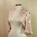 Just Like A Dream /Soft Pink Wedding Bridal Shrug Bolero-Romantic Bridesmaid-Organic Cotton Bolero Jacket-3D Flowers