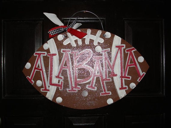 Items similar to Alabama polka dot football door decor ...