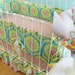 Pop Garden Tiered Ruffle Custom Crib Bedding Set with ruffle trim bumper
