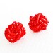 Vintage Red Glass Bead Earrings for Pierced Ears