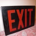 Vintage Black Steel Red Letter Exit Sign Box Never Used Night Light Nightlight Party Mood Lighting