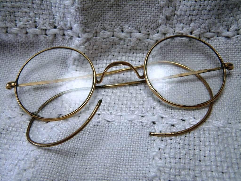 Vintage 1930s Shuron Gold Filled Round Eyeglasses Wire Rimmed