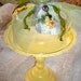 French Cottage Chic YELLOW Cupcake, Dessert or Small Cake Stand