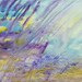SALE abstract painting in purple, lilac, yellow and aqua, titled spring rain, framed
