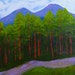 Painting, Blue Mountain, Red Pines, The Adirondacks, adirondack painting, original art, tree painting adirondacks red pines art