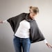 ON SALE-Charcoal Grey-Oversized Kimono Cardigan, Plus Size Cocoon Cardigan in Dark Gray Angora Jersey-XLarge Bolero by MoonHalo