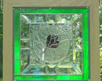Stained Glass Spring Crocus Framed Panel