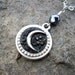 Antique Button Necklace Victorian Crescent Moon Button Reversible Necklace