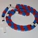 Red and Blue Catholic Rosary Made With LEGO Bricks (The Divine Mercy)