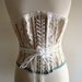 SALE Victorian Corset Repro Historic Boned Civil War Reenactor Floral - Size Large