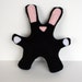 Blackie The Bunny squeaky fleece dog toy