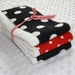 Cloth Diaper Burp Cloths- Set of 3- Black, White, Red
