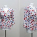 1980s vintage peplum floral top blouse (M-L)