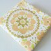 Vintage Fabric Fat Quarter in Yellow/Orange Retro Floral/ Reclaimed Bedsheet/ UK