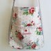 Tote Bag - Messenger style in Vintage Rose and Ticking Stripe
