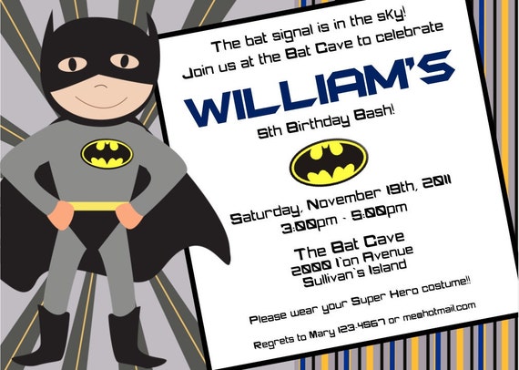 Items similar to Batman DIY Printable Invitation on Etsy