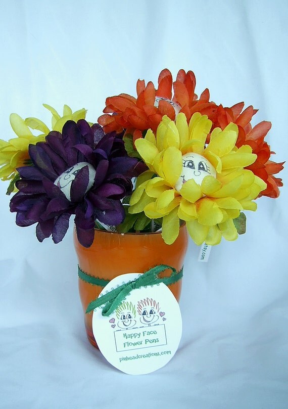 Pens Flower Pen Bouquet PinHead Happy FaceTM by pinheadcreations