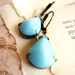 Aqua Blue Vintage Jewel Drop Earrings in Vintage Style Brass