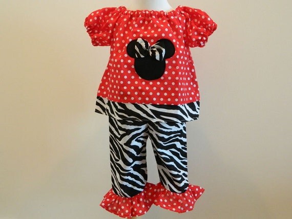 Girls Custom Hand made Minnie Mouse Red And by FunUpTownGirls