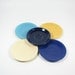 Vintage Fiesta Homer Laughlin Fiestaware Salad Plates Turquoise Cream Yellow Navy Blue Saucer