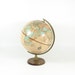 Vintage World Globe 1970s Cram's Imperial 12 inch Tan Earth Wood Stand