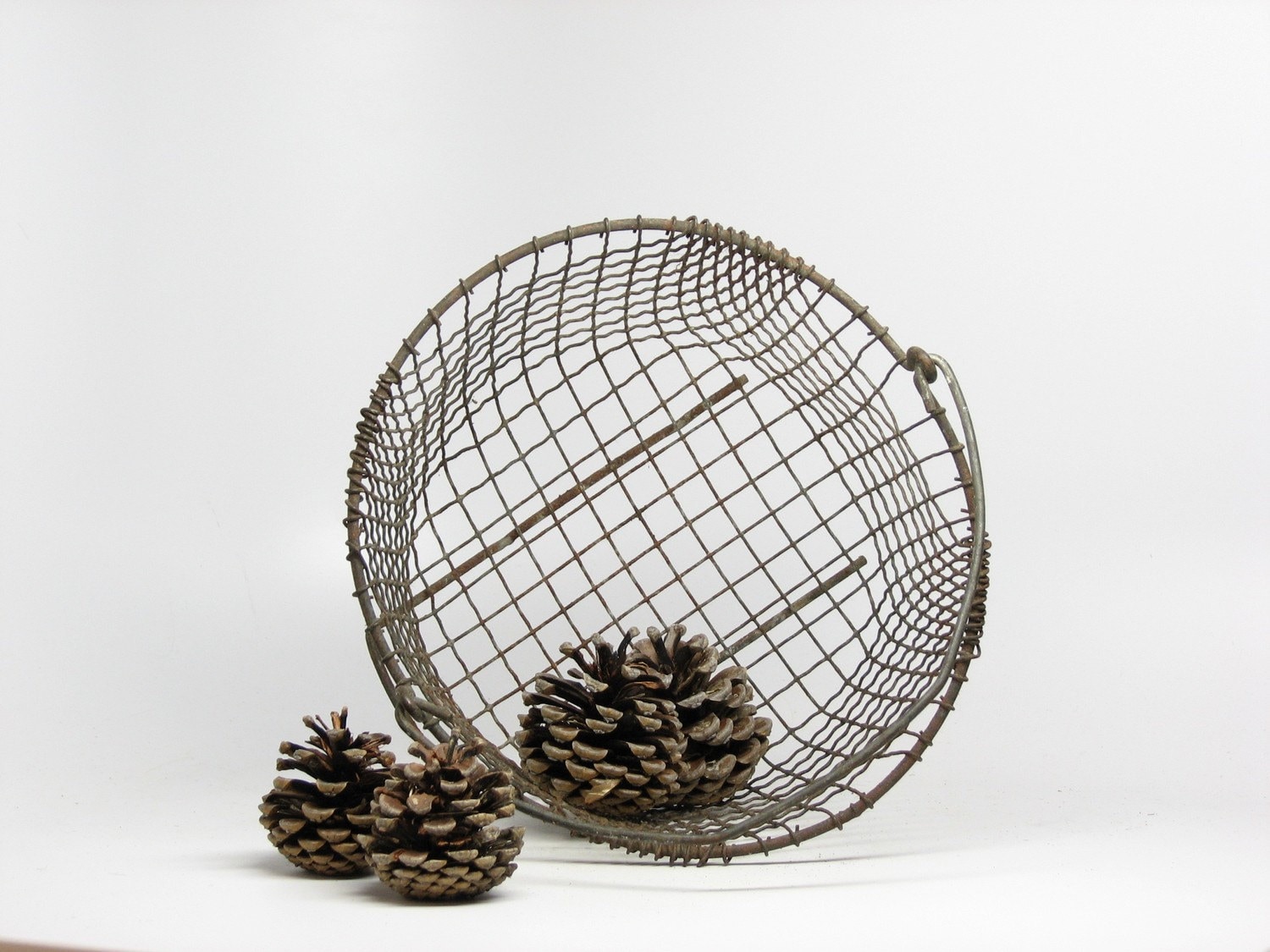 Vintage Small Wire Basket with Handle