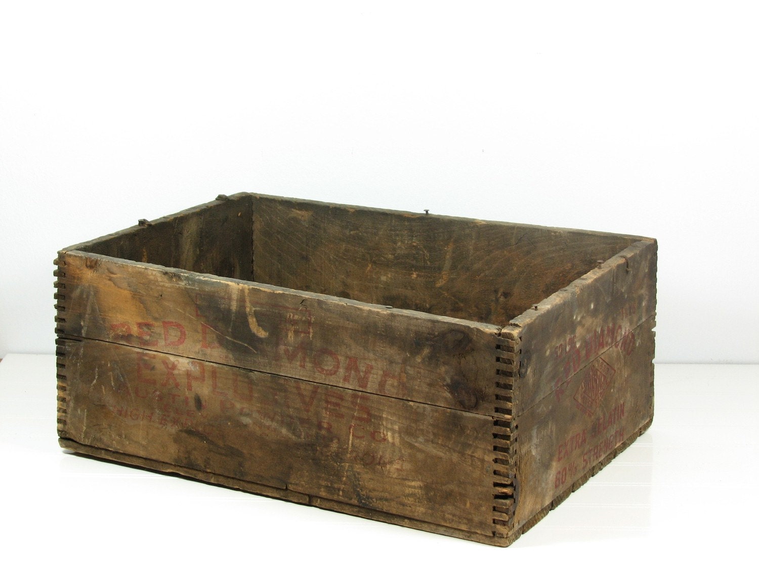 Vintage Wood Crate Red Diamond Explosives