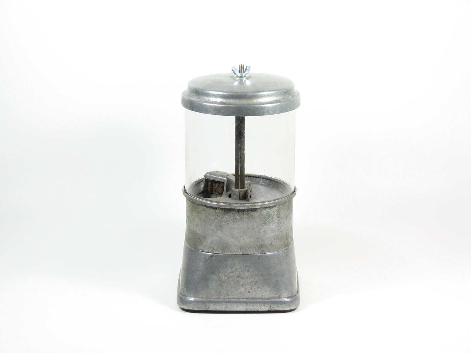 Vintage Coin Operated Dispenser Feeder Bank Candy Jar WORKS