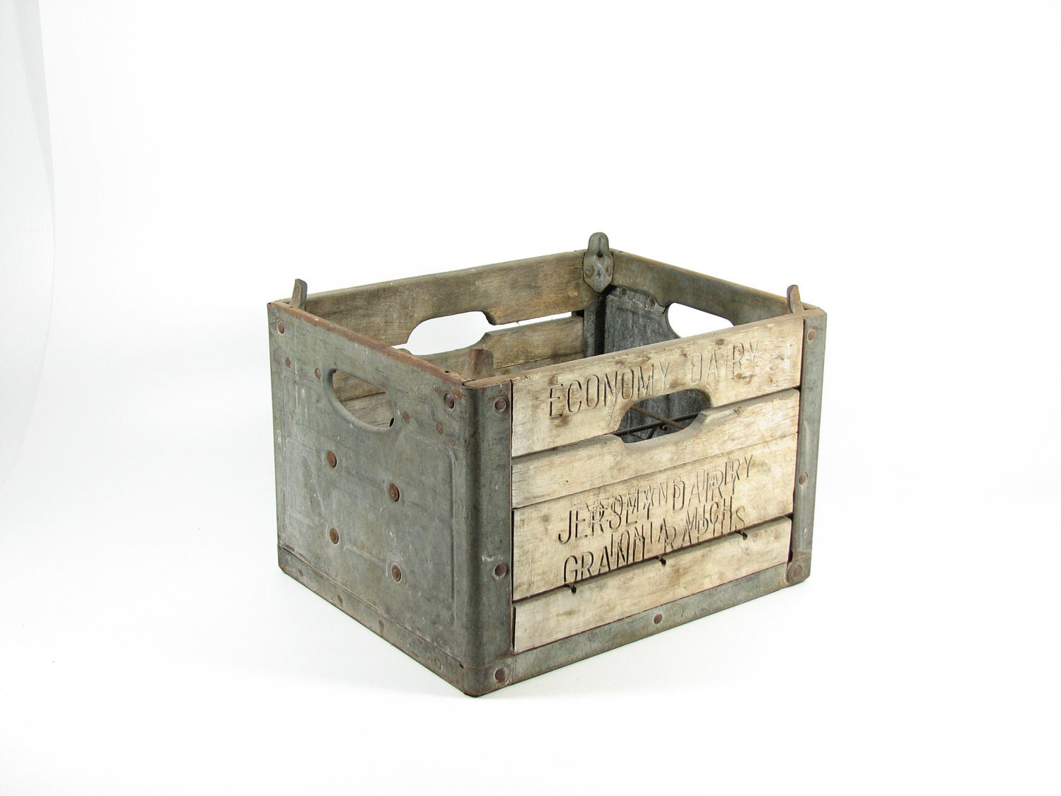 vintage bottle crate style by Box Crate BridgewoodPlace Advertising Dairy Vintage Wooden Wood