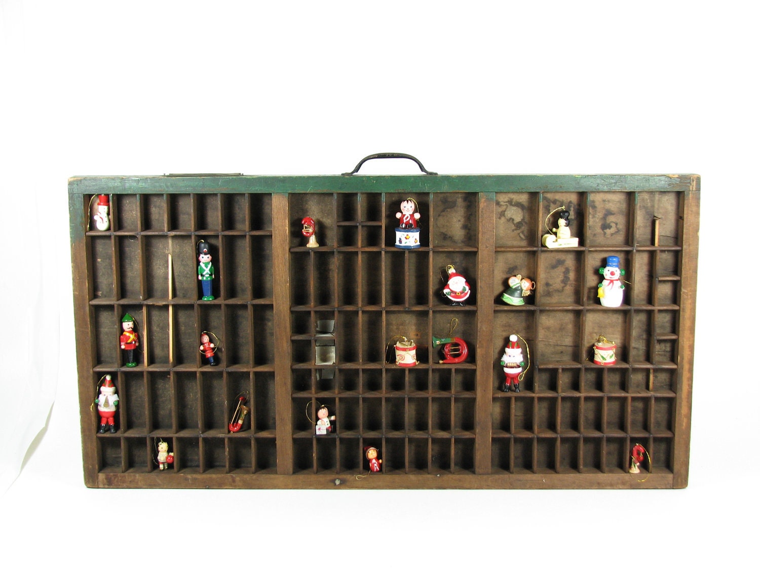 Vintage Wood Printer Drawer Tray Shadow Box Display Case