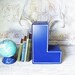 Vintage Salvaged Sign Chunky Blue Letter L
