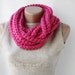 Pink chain scarf - crochet infinity chunky - winter accessories fall fashion candy light magenta rose