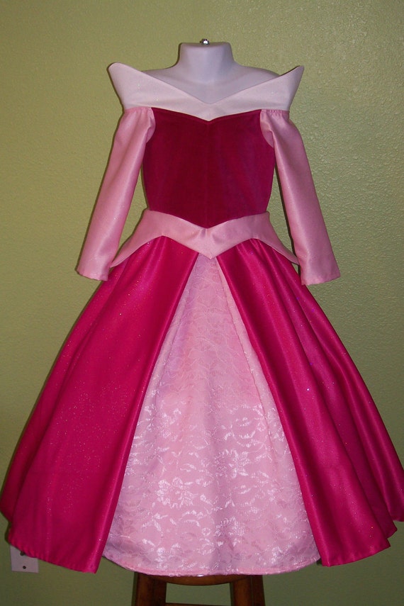 Items similar to Pink Velvet Sleeping Beauty Princess Aurora Gown