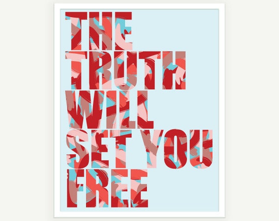 Items similar to Motivational Poster - Red White Blue - Typography Art ...