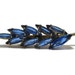 Blue Rhinestone Leaf Brooch 1960s 60s