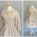 vintage 1950 country western dress in tan gingham