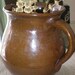 Farmhouse Pitcher Primitive Brown Glazed Clay Pottery Pitcher - Vintage Rustic Antique