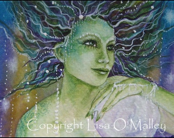 ACEO Print "Pearl Eyes" Mermaid Undine Ocean