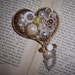 Assemblage Vintage Pin a Collage of Buttons Beads and Jewelry Findings....From My Heart to Yours