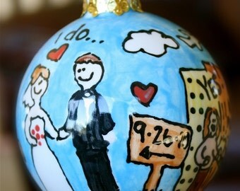 Personalized wedding ornament, wedding gift, couples gift, I do