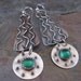 Swirl Earrings with Crystal Quartz & Green Onyx doublet