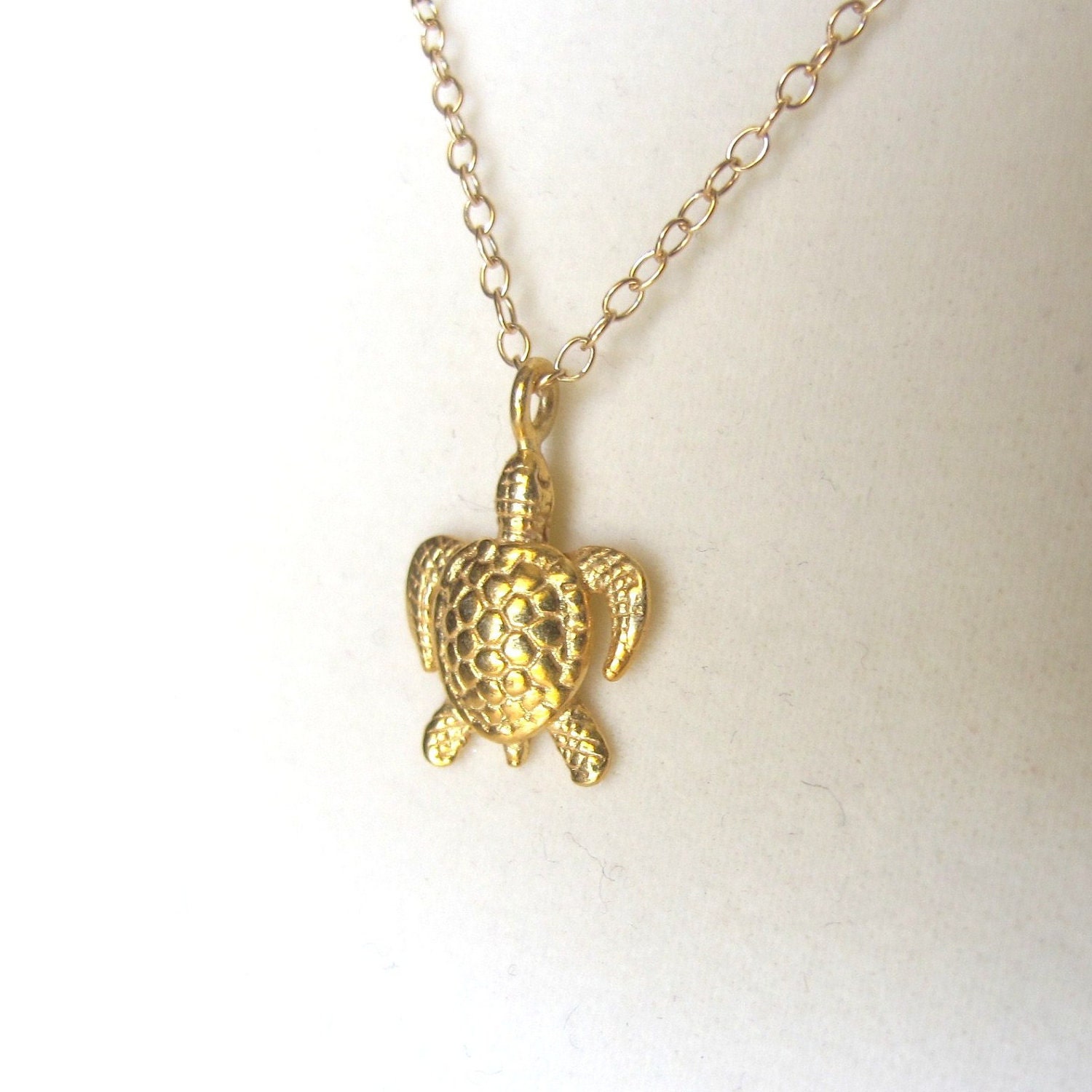 Turtle Necklace from Cougar Town small gold turtle pendant