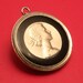 Vintage British coin pendant. 2 shilling coin with black enamel