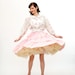 Vintage 1960s Circle Skirt - 60s Full Skirt - Petal Pink Swiss Dot