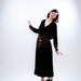 RESERVED - Vintage 1920s Dress - 20s Silk Velvet Dress - Black and Ivory Floral Print