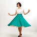 Vintage 1950s Skirt - 50s Full Circle Skirt - Ultramarine Green