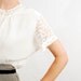 Vintage 1950s Blouse - 50s Lace Blouse - Ivory Lace