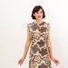 Vintage 1960s MOD Dress - 60s Shift Dress - Brown Flower Power Print