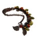 Cascading Leaves Gemstone Necklace, Copper Falling Leaves, Autumn, Fall, Multicolor, Mixed Stones, Asymmetrical, Handmade