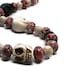Day of the Dead Chunky Skull Necklace, Día de los Muertos, Red, White, Black, Beaded TT Team